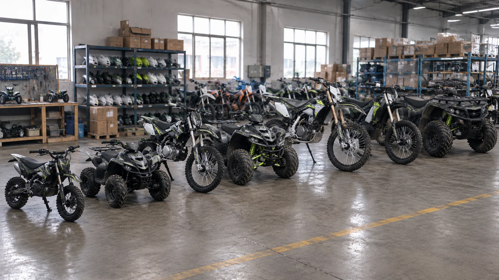 Illustrative powersports sourcing capability across dirt bike and ATV categories